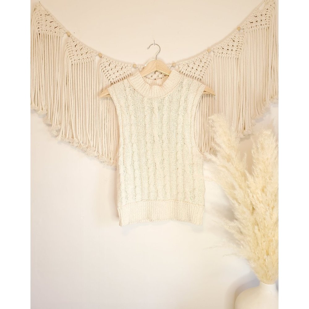 By Together Cream Cable Knit Sweater Vest S